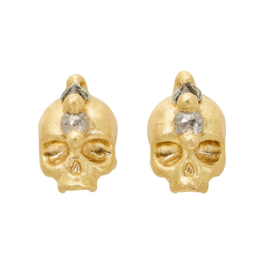 Green Island of Idols Skull Stud Earrings - Made to Order